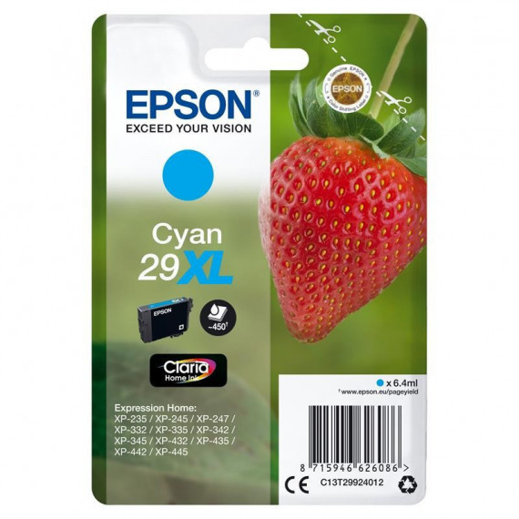 Tinta EPSON C13T29924012 Cyan Xl 29XL
