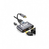 Dock Hub ONEWAY Usb-c 4 en 1 Hdmi/vga/usb 3.0/USB-C Pd Silver