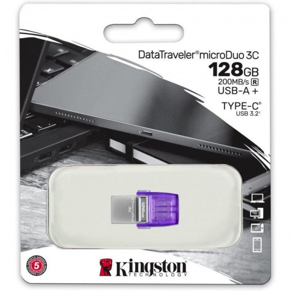 Pen Drive 128GB KINGSTON Usb-a/usb-c 3.2 Purple - Guanxe Atlantic Marketplace