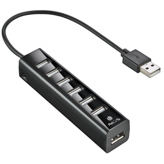 Hub USB NGS Tiny 7 Puertos USB 2.0 + Alimentador