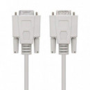 Cable Serie NANOCABLE RS232 DB9/M - DB9/H 3M White