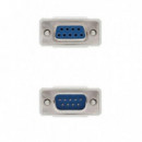 Cable Serie NANOCABLE RS232 DB9/M - DB9/H 3M White