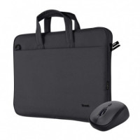 Maletin TRUST Bologna 16" Black + Raton Wireless Silent Black