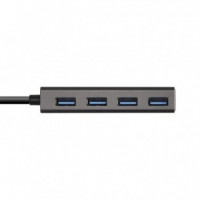 HUB USB-C 3.1 AISENS 4 PUERTOS USB-A 3.0 15CM GREY