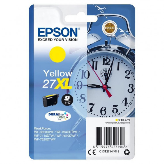 Tinta EPSON C13T27144012 Yellow T2714 27XL Durabrite Ultra