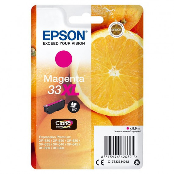 Tinta EPSON C13T33634012 Magenta Xl 33XL