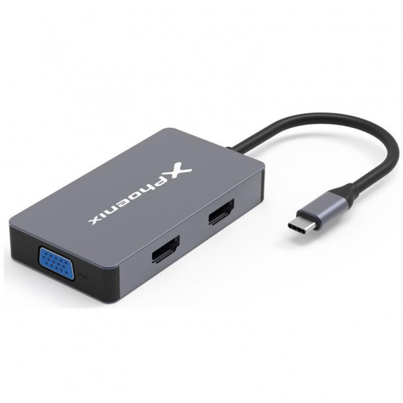 Dock Hub Usb-c PHOENIX 5 en 1 HDMI 4K/VGA/USB 3.0 Black