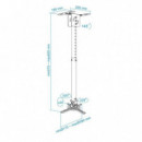 Soporte Proyector TOOQ Techo Giratorio E Inclinable Black