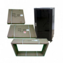 Armario Rack POWERGREEN 42U 80X80 Desmontado Puertas Perforadas Metal