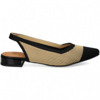 Bailarina S/talon Regilla Negro+camel  MISS ELASTIC