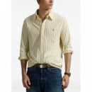 Polo RALPH LAUREN - LSFBYDSTRM4-LONG Sleeve-sport Shirt - Tbird Yellow Newport Navy - 710965556003/TBIRD Yellow Newport Navy