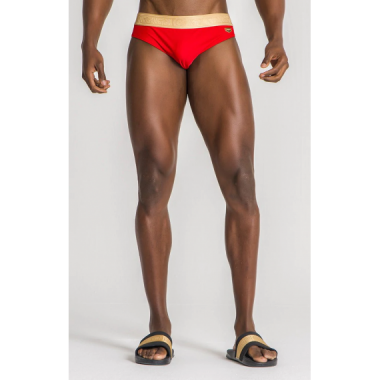 Bañador slip Gianni Kavanagh rojo dorado