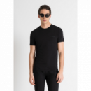 Camiseta ANTONY MORATO Logotipo Monocolor Negra