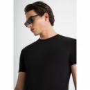 Camiseta ANTONY MORATO Logotipo Monocolor Negra