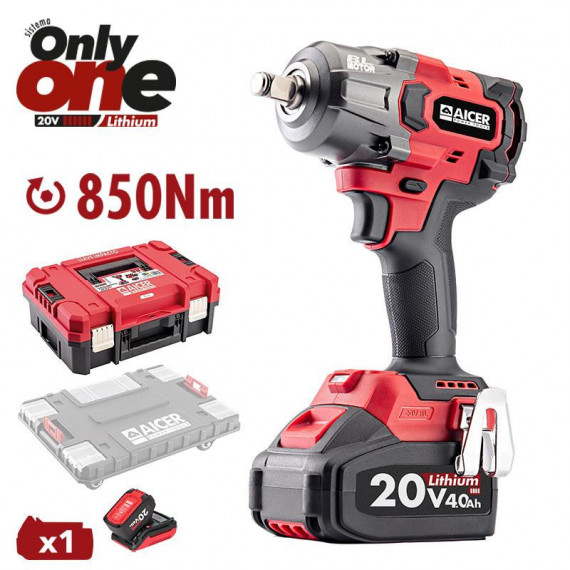 Llave Impacto 20V 850NM Only One AICER (1X 4.0AH)