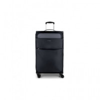 GABOL Maleta Viaje Grande Tela con 4 Ruedas Cloud Negro 76X49X32 Cm