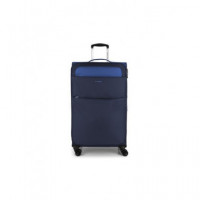 GABOL Maleta Viaje Grande Tela con 4 Ruedas Cloud Azul 76X49X32 Cm