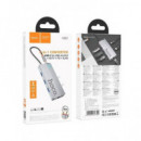 HOCO Adaptador 6 en 1 HB51 Tipo C/m a HDMI/3XUSB 3.0/PD/RJ45
