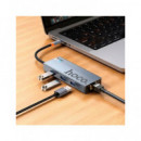 HOCO Adaptador 6 en 1 HB51 Tipo C/m a HDMI/3XUSB 3.0/PD/RJ45