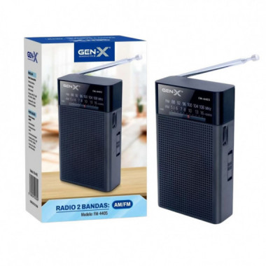 GEN-X FM-4405 Radio Port&aacute;til AM/FM &ndash; Compacta, Ligera, Antena Extensible y Funcionamiento a Pilas