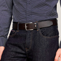 Cinturón Denton de Piel con Logo  TOMMY HILFIGER