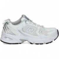 Deportivo Motivos Plata Malla Blanco  NEW BALANCE
