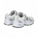 Deportivo Motivos Plata Malla Blanco  NEW BALANCE