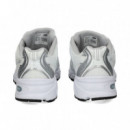 Deportivo Motivos Plata Malla Blanco  NEW BALANCE