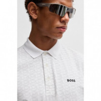 Polo Paddy de Algodón Elástico con Estampado de Boss  HUGO BOSS