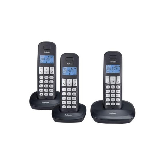Profoon Telefono Inalambricro Trio PDX-1130 Triple Negro  LALO