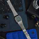CASIO A130WE-7A Reloj Digital Unisex - Estilo Retro, Acero Inoxidable, Luz Led, Cronómetro y Alarma Diaria