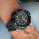 CASIO AQ-S800W-1B Reloj Unisex Solar Combinado – Analógico/digital, 100M Wr, 5 Alarmas y Correa de Resina Negra