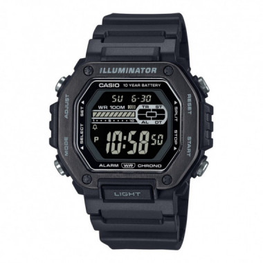 CASIO MWD-110HB-1B Reloj Digital Unisex – Estilo Deportivo, Luz Led, 100M Wr, Cronómetro y Batería de 10 Años