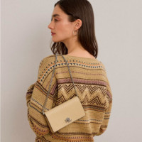 Bandolera Cruzada de Piel con Textura  RALPH LAUREN