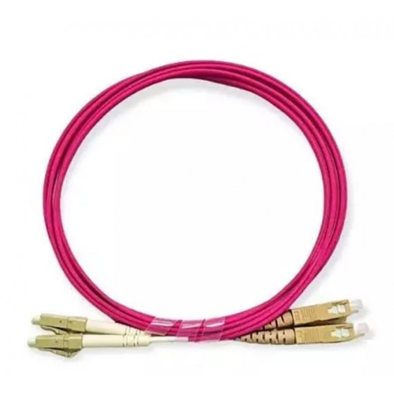 LAPARA Cable Fibra Optica Multimode 50/125 Duplex OM4 Sc/lc 1M