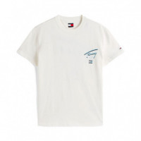 Camiseta Signature de Cuello Redondo con Logo  TOMMY HILFIGER