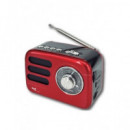 SAMI Radio Vintage Mini con Bluetooth/usb/micro Sd 5W RS-11839 Rojo Recargable