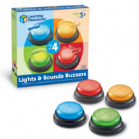 Pulsadores de Respuesta Rápida con Luces y Sonido  LEARNING RESOURCES