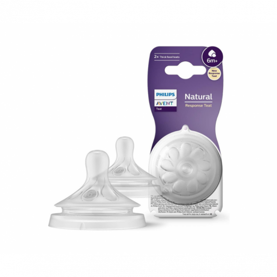 Avent Tetina Natural T6 Liquidos Espesos Philips Response +6 Meses 2UNIDADES  PHILIPS IB