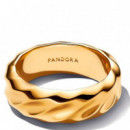 Anillo Banda Ancha Ondulada 163886C00  PANDORA