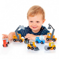 Juego de Vehiculos de Construccion de Madera  MOLTO