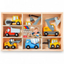 Juego de Vehiculos de Construccion de Madera  MOLTO