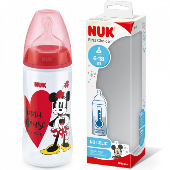 Nuk Perfect Match Biberon Silicona Mickey Mouse Flujo M  260 Ml Rojo  MAPA SPONTEX IBERICA SAU