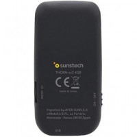 SUNSTECH Reproductor MP4 4GB Thorn Titanium con Radio Fm y Ranura Micro Sd Negro