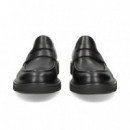Mocasin Antifaz Piel Negro  CAMPER