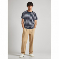 Pepe Jeans Camiseta Striped Eggo Azul PM509407-594