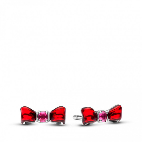 PANDORA Pendientes de Botón Lazo Blancanieves de Disney 293779C01