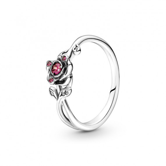 PANDORA Disney Anillo en Plata de Ley Rosa de la Bella y la Bestia de Disney 190017C01