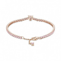 PANDORA Pulsera con un Recubrimiento en Oro Rosa de 14K Corazón Brillante 580041C01