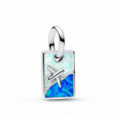 PANDORA Charm Colgante de Viaje con ópalo Blanco PANDORA Moments 793913C01